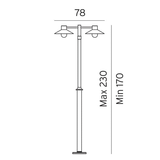 Lund stolpe 275-Utebelysning stolpe-Norlys-Svart-3101940-Lightup.no