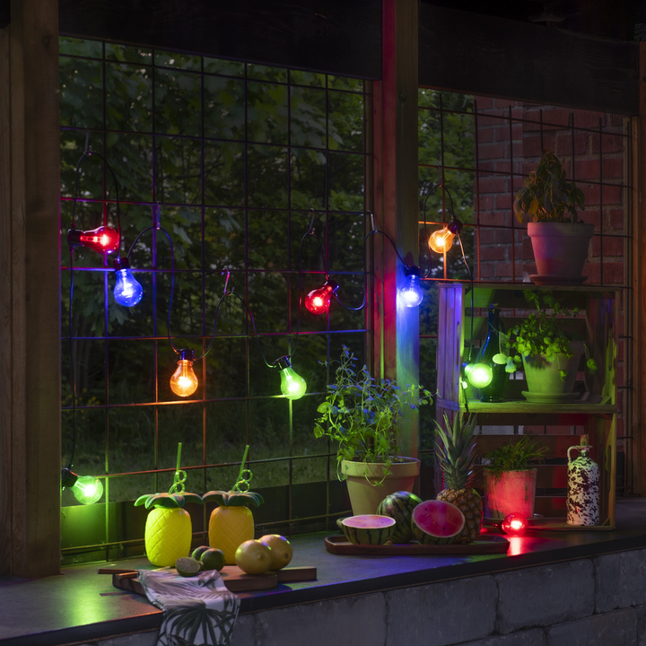 Lysslynge 5 lys, batteri og timer - Flerfarget-Utebelysning Lysslynge-Konstsmide-Fler-2372-500-Lightup.no