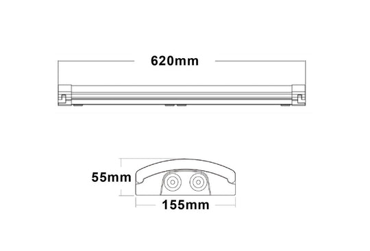 Mega Batten lysarmatur 20W 3000/4000K IP44 - 62 cm-Taklamper-NorDesign-Hvit-510621005-Lightup.no