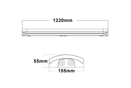 Mega Batten lysarmatur 40W 3000/4000K IP44 - 122 cm-Taklamper-NorDesign-Hvit-511221005-Lightup.no