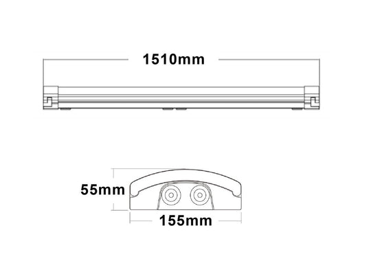 Mega Batten lysarmatur 47W 3000/4000K IP44 - 151 cm-Taklamper-NorDesign-Hvit-511511005-Lightup.no