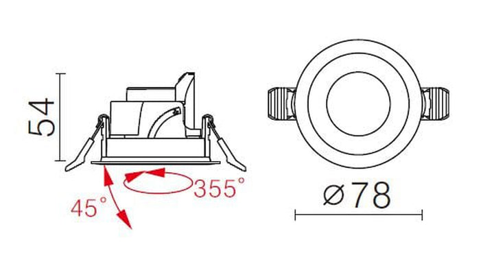 Modfun X 78 downlight 6W 2700 Kelvin CRI 90-Taklamper-NorDesign-Hvit-143721106-Lightup.no