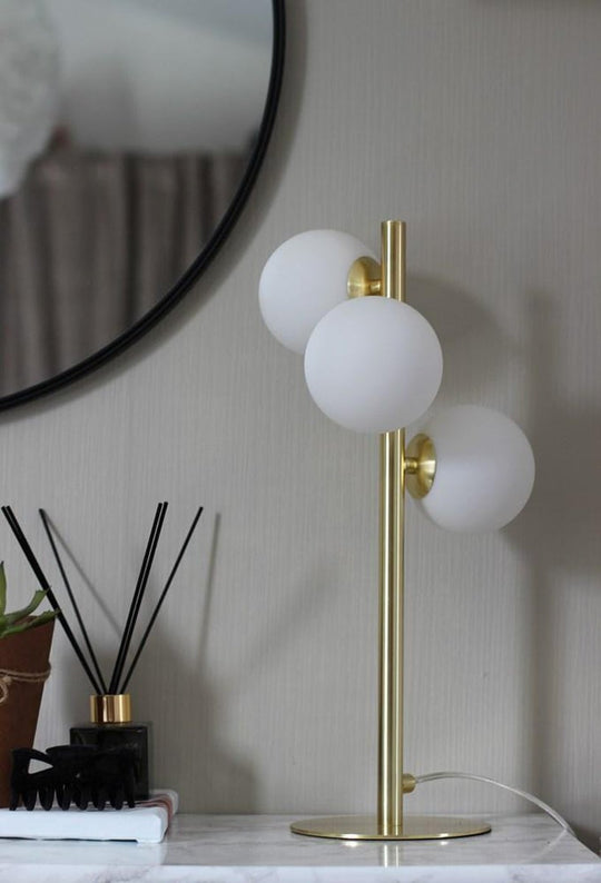 Molekyl bordlampe-Bordlamper-Aneta Lighting-Messing / Hvit-68910-25-Lightup.no