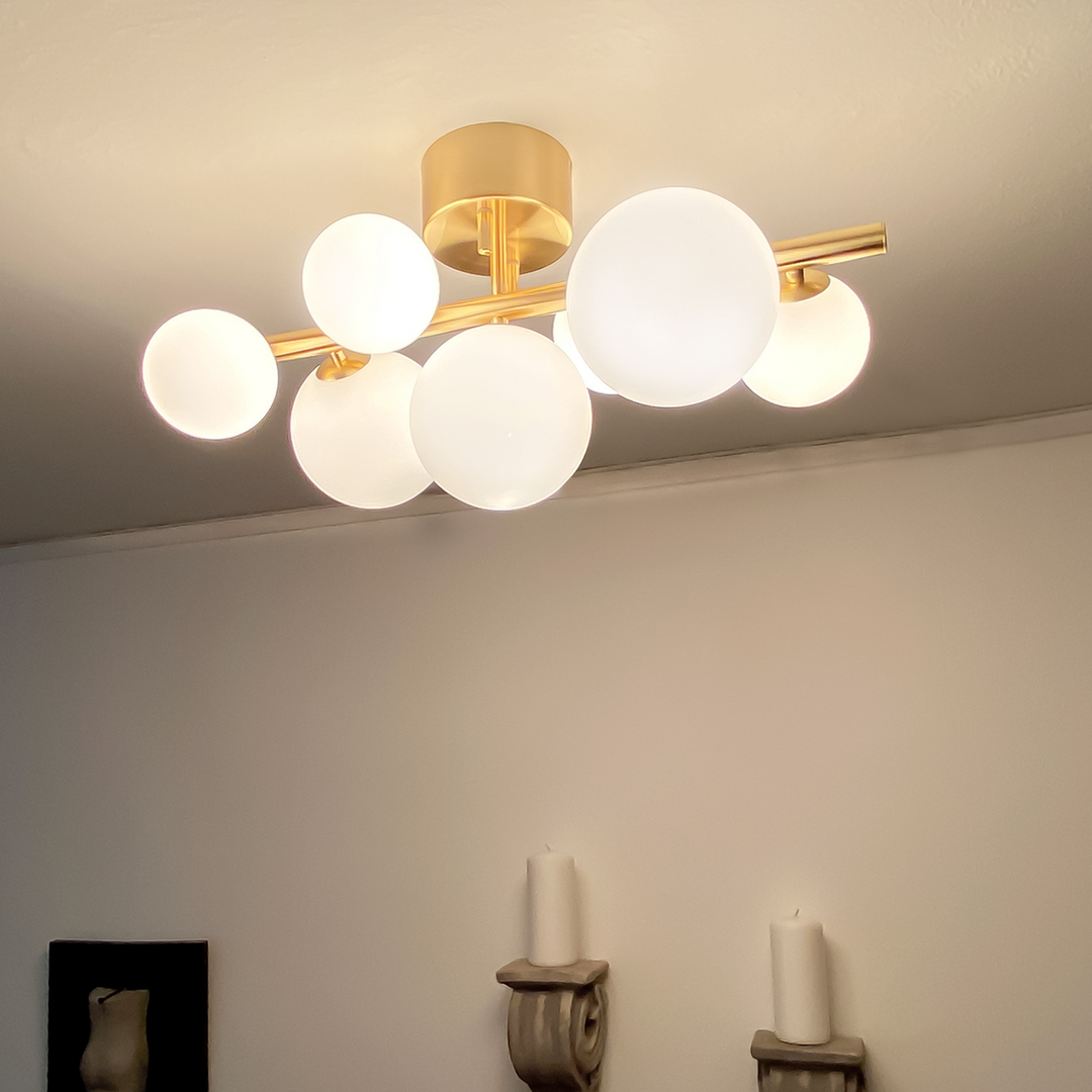 Molekyl taklampe-Taklamper-Aneta Lighting-Messing / Hvit-66910-25-Lightup.no