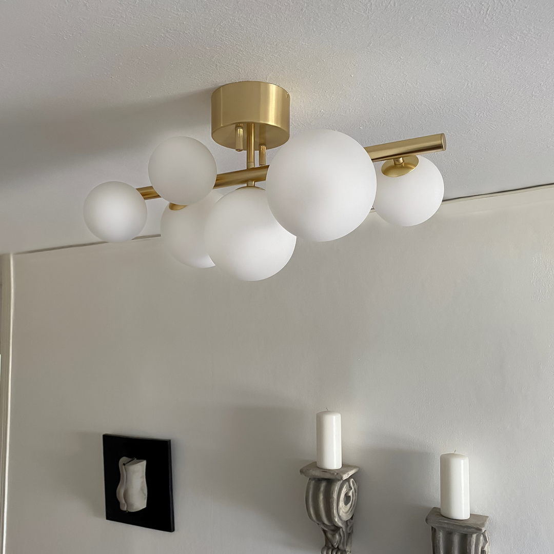 Molekyl taklampe-Taklamper-Aneta Lighting-Messing / Hvit-66910-25-Lightup.no