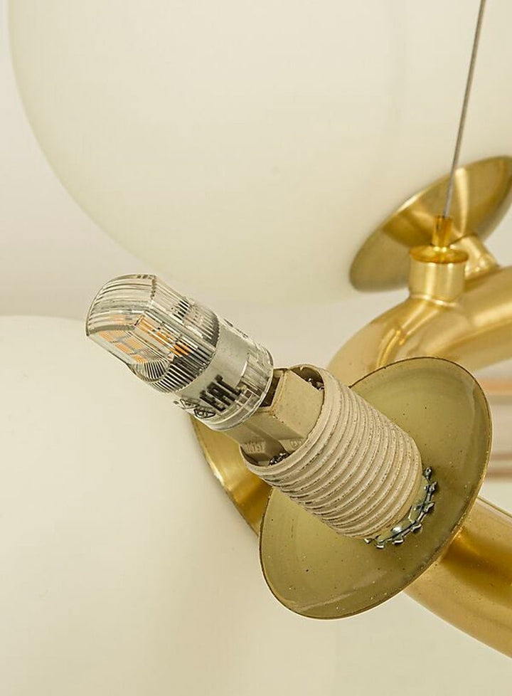 Molekyl takpendel rund-Takpendler-Aneta Lighting-Messing / Opal-65100-25-Lightup.no