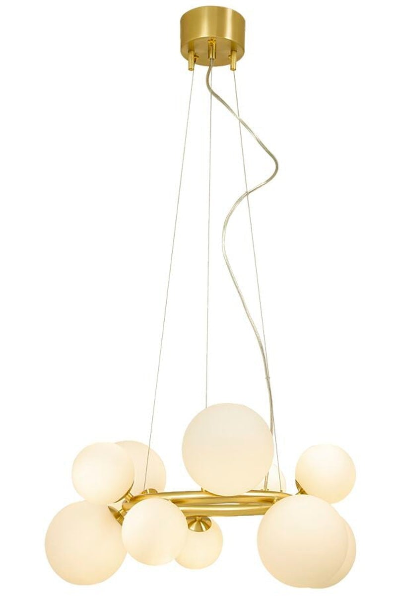 Molekyl takpendel rund-Takpendler-Aneta Lighting-Messing / Opal-65100-25-Lightup.no