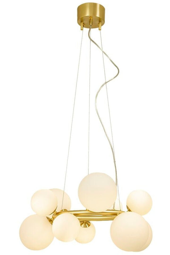 Molekyl takpendel rund-Takpendler-Aneta Lighting-Messing / Opal-65100-25-Lightup.no