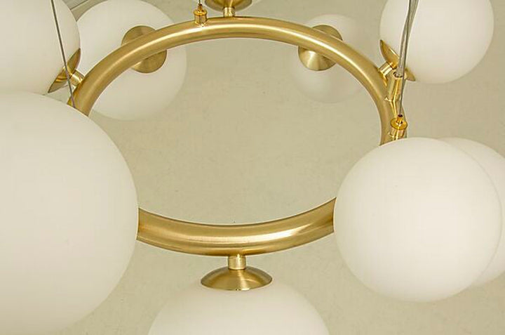 Molekyl takpendel rund-Takpendler-Aneta Lighting-Messing / Opal-65100-25-Lightup.no