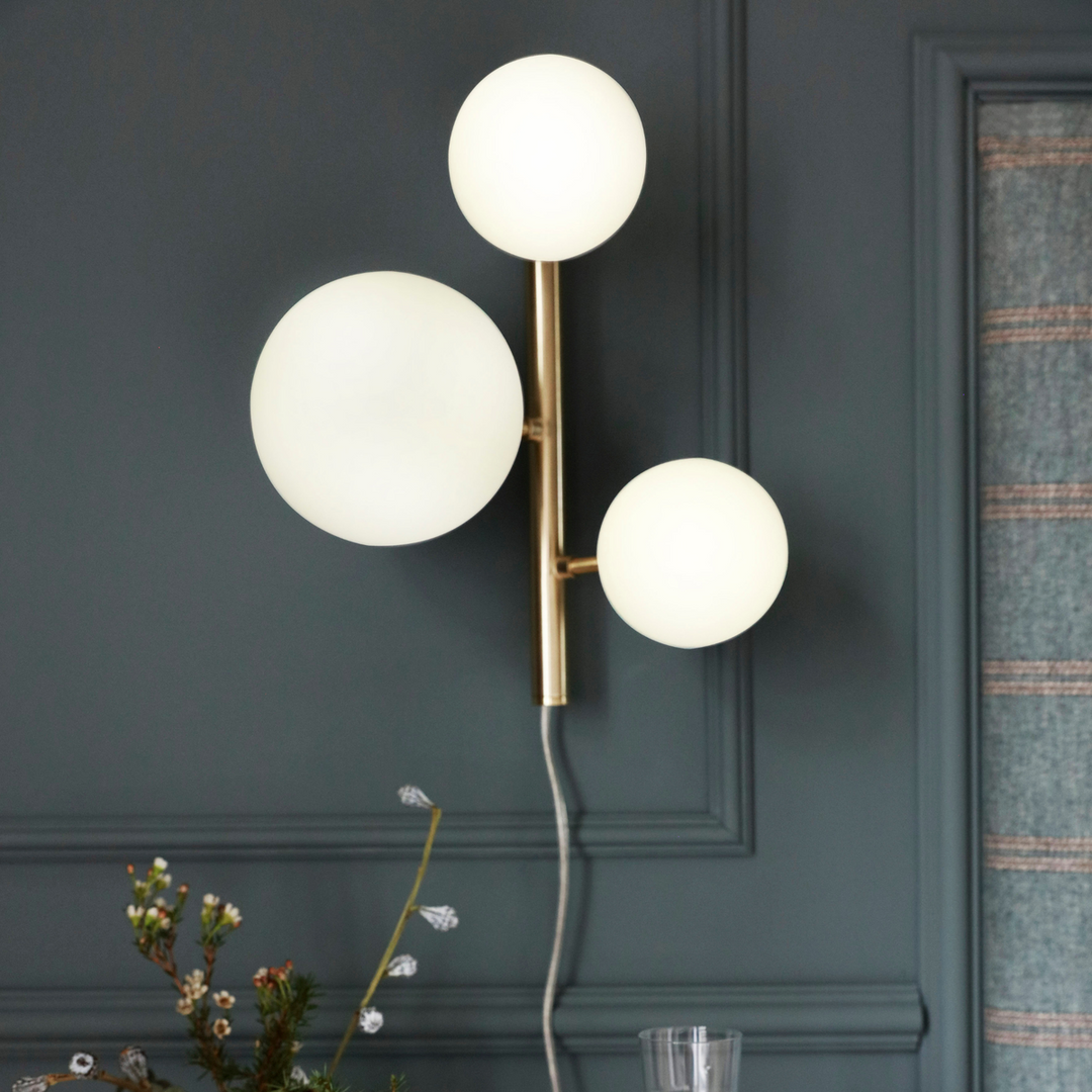 Molekyl vegglampe-Vegglamper-Aneta Lighting-Messing / Hvit-60909-25-Lightup.no