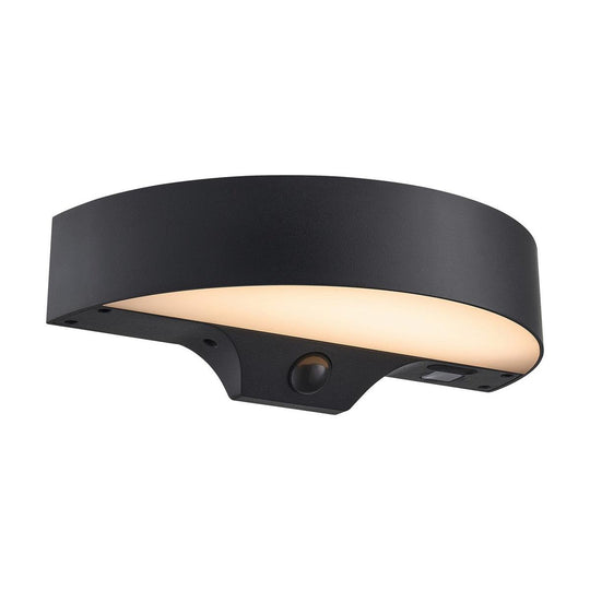 Monay round solar vegglampe utendørs 5W 3000 Kelvin - Solcelle-Utebelysning vegg opp og ned-Nordlux-Svart-2518351003-Lightup.no