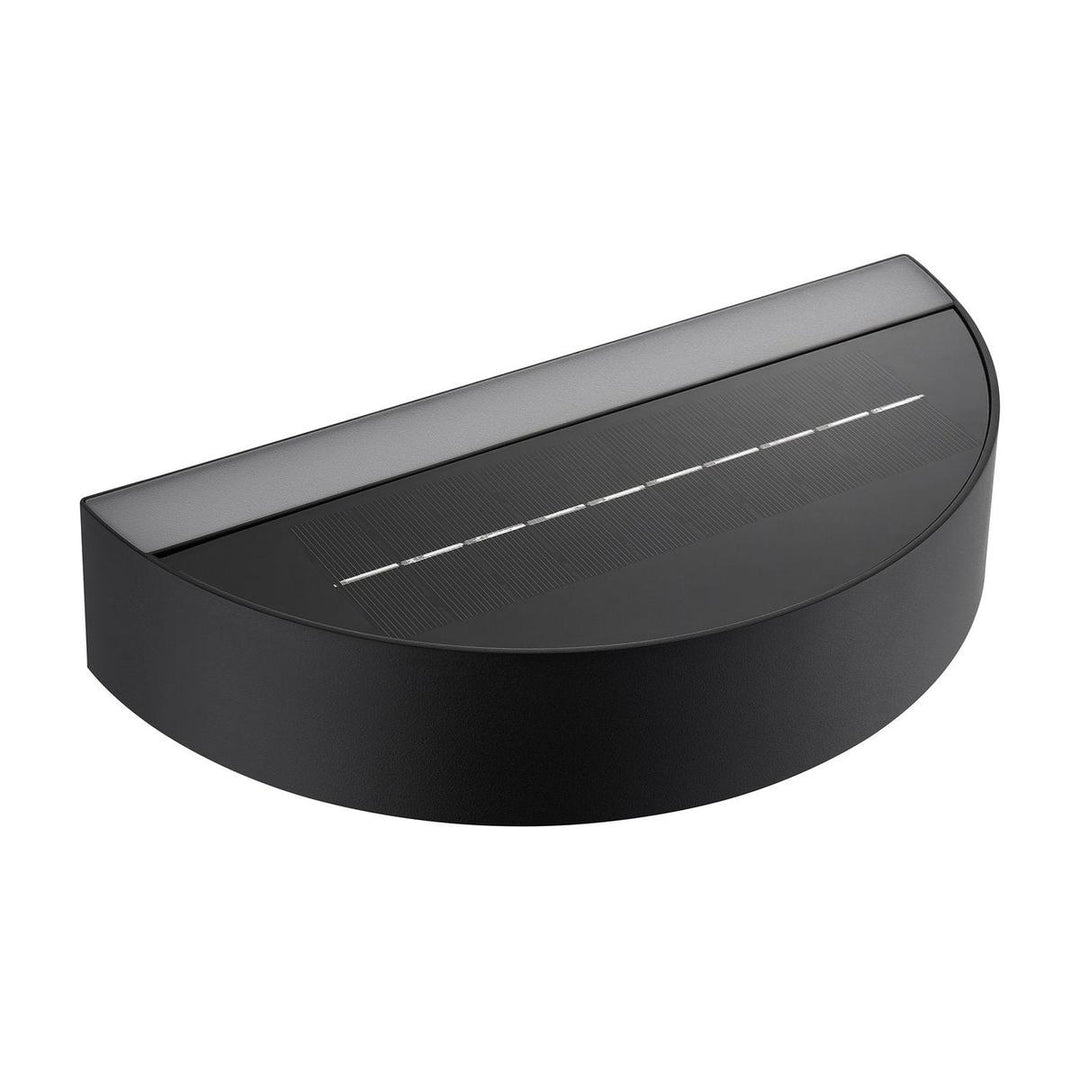 Monay round solar vegglampe utendørs 5W 3000 Kelvin - Solcelle-Utebelysning vegg opp og ned-Nordlux-Svart-2518351003-Lightup.no