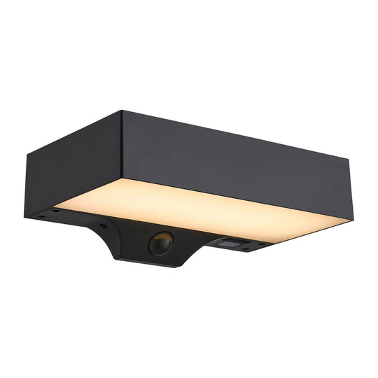 Monay square solar vegglampe utendørs 5W 3000 Kelvin - Solcelle-Utebelysning vegg opp og ned-Nordlux-Svart-2518341003-Lightup.no