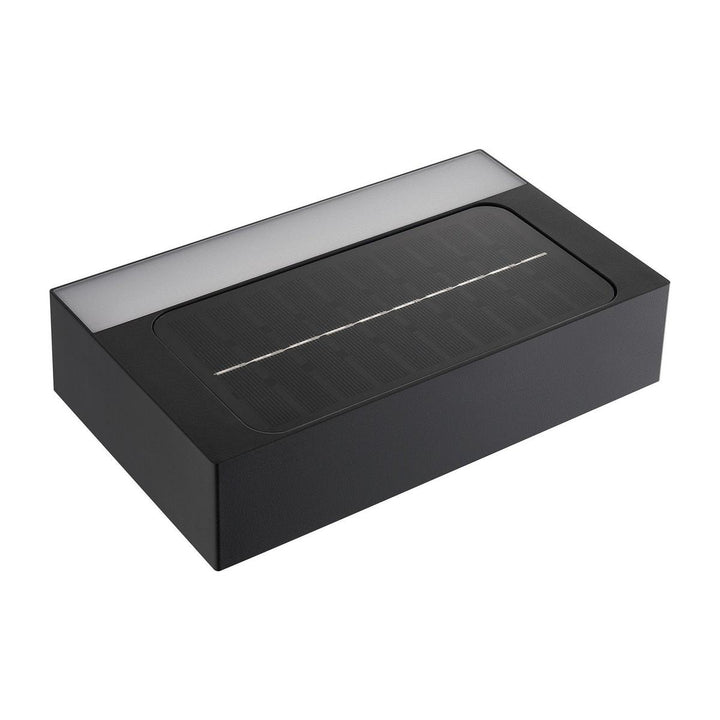 Monay square solar vegglampe utendørs 5W 3000 Kelvin - Solcelle-Utebelysning vegg opp og ned-Nordlux-Svart-2518341003-Lightup.no