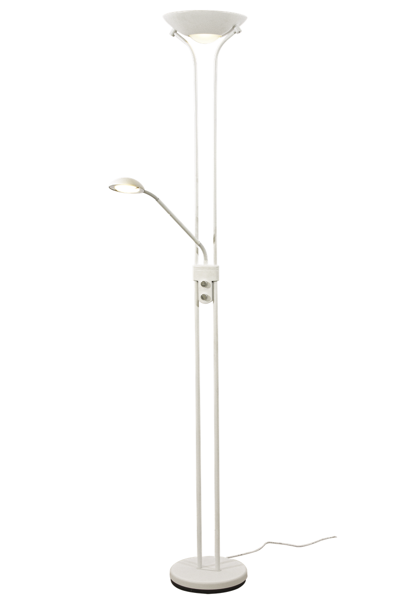 Nice gulvlampe uplight med leselysarm-Gulvlamper-Aneta Lighting-Hvit-69548-01-Lightup.no