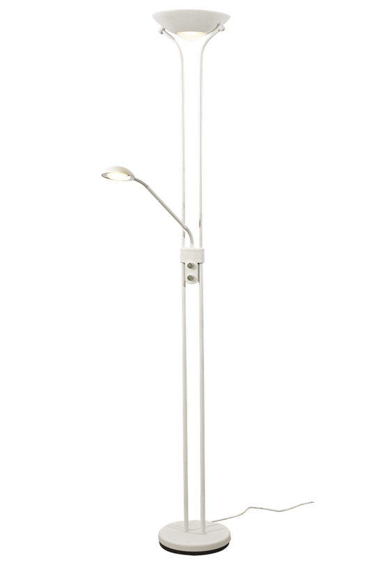 Nice gulvlampe uplight med leselysarm-Gulvlamper-Aneta Lighting-Hvit-69548-01-Lightup.no