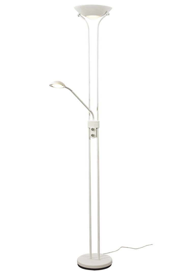 Nice gulvlampe uplight med leselysarm-Gulvlamper-Aneta Lighting-Hvit-69548-01-Lightup.no
