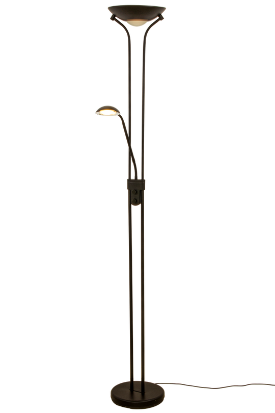 Nice gulvlampe uplight med leselysarm-Gulvlamper-Aneta Lighting-Svart-69548-15-Lightup.no