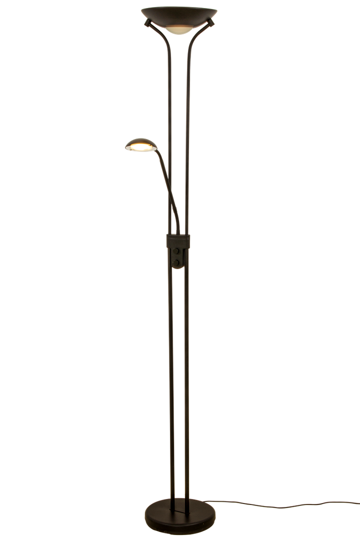 Nice gulvlampe uplight med leselysarm-Gulvlamper-Aneta Lighting-Svart-69548-15-Lightup.no