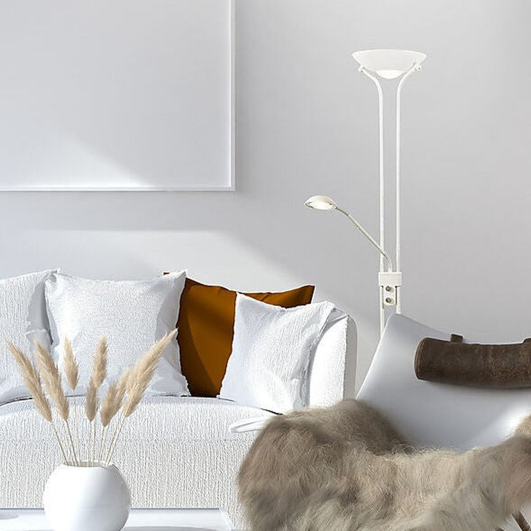 Nice gulvlampe uplight med leselysarm-Gulvlamper-Aneta Lighting-Svart-69548-15-Lightup.no