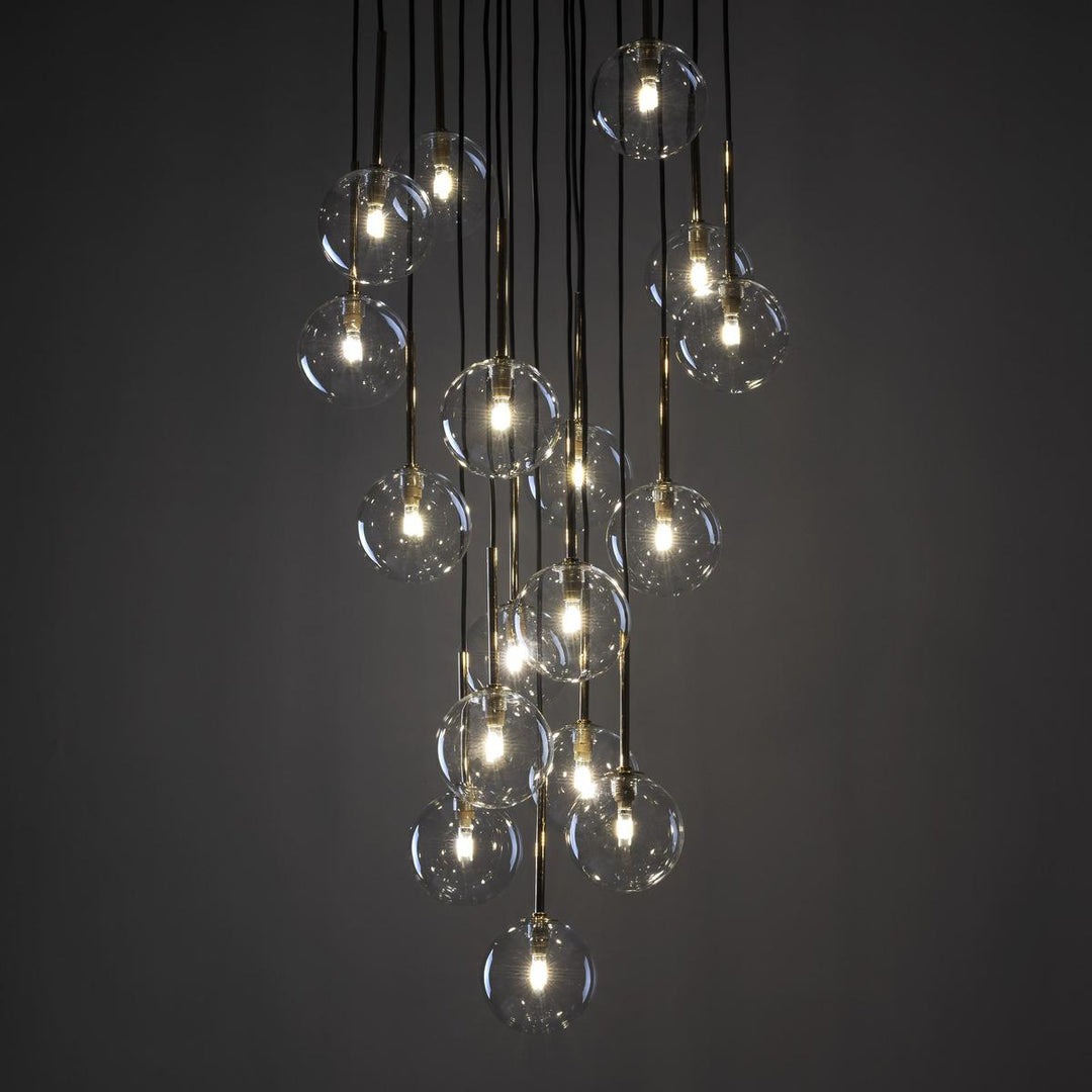 Nilos takpendel 17-lys-Takpendler-TK Lighting-Svart / Gullfarget-TK-5945-Lightup.no