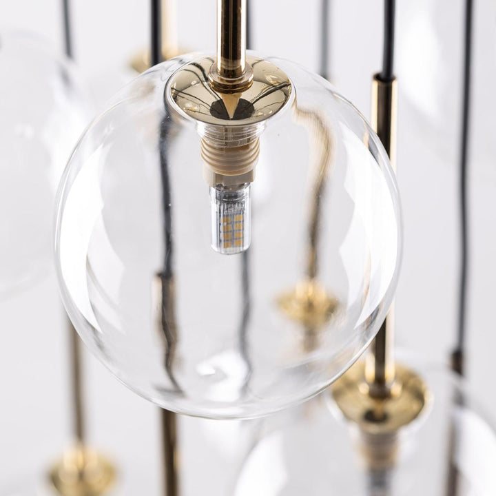 Nilos takpendel 17-lys-Takpendler-TK Lighting-Svart / Gullfarget-TK-5945-Lightup.no