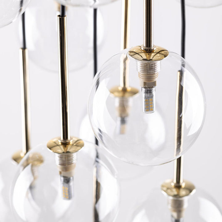 Nilos takpendel 17-lys-Takpendler-TK Lighting-Svart / Gullfarget-TK-5945-Lightup.no
