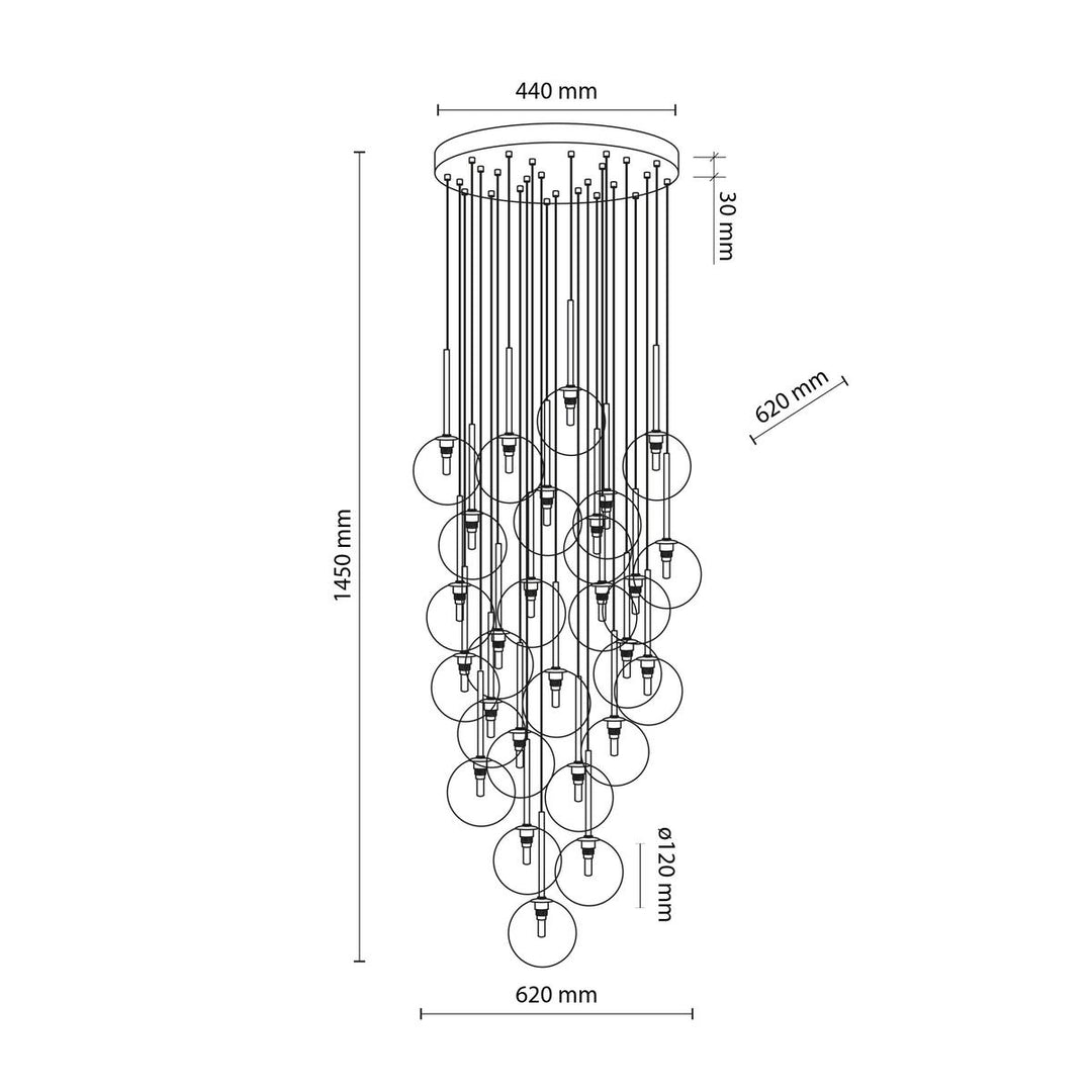 Nilos takpendel 26-lys-Takpendler-TK Lighting-Svart / Gullfarget-TK-10099-Lightup.no