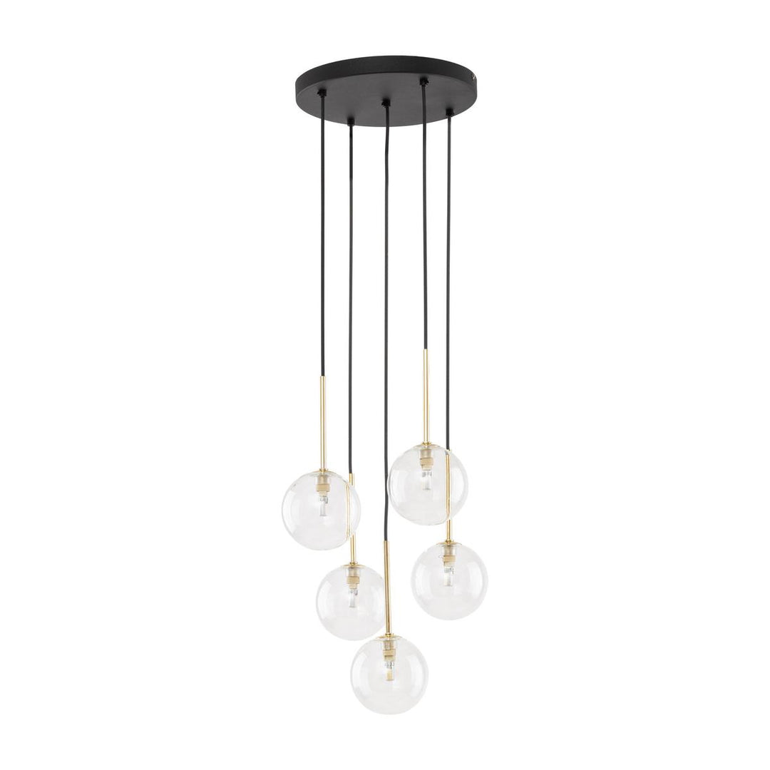 Nilos takpendel 5-lys-Takpendler-TK Lighting-Svart / Gullfarget-TK-5943-Lightup.no