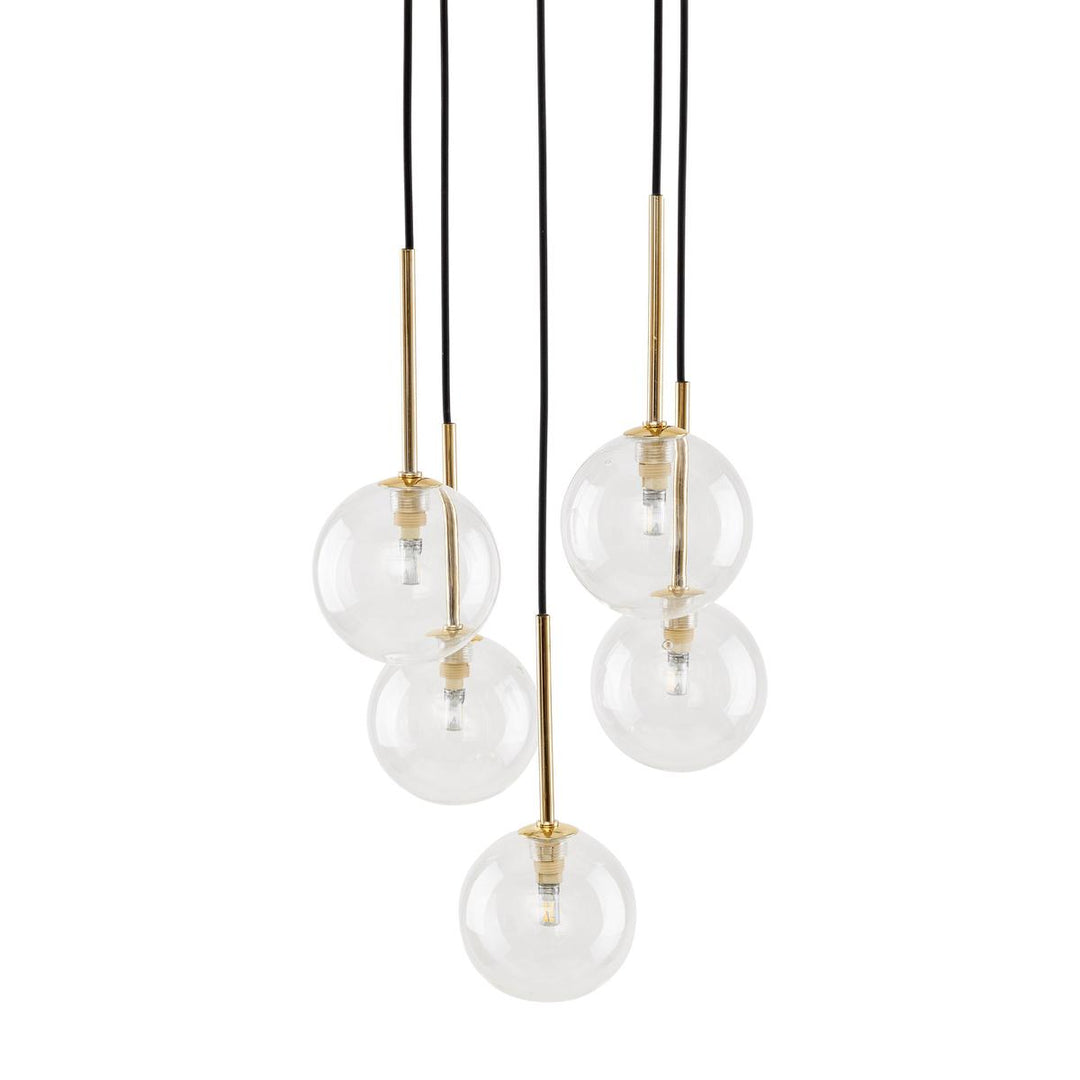 Nilos takpendel 5-lys-Takpendler-TK Lighting-Svart / Gullfarget-TK-5943-Lightup.no