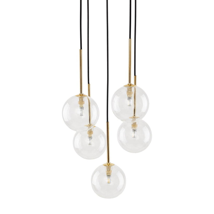 Nilos takpendel 5-lys-Takpendler-TK Lighting-Svart / Gullfarget-TK-5943-Lightup.no