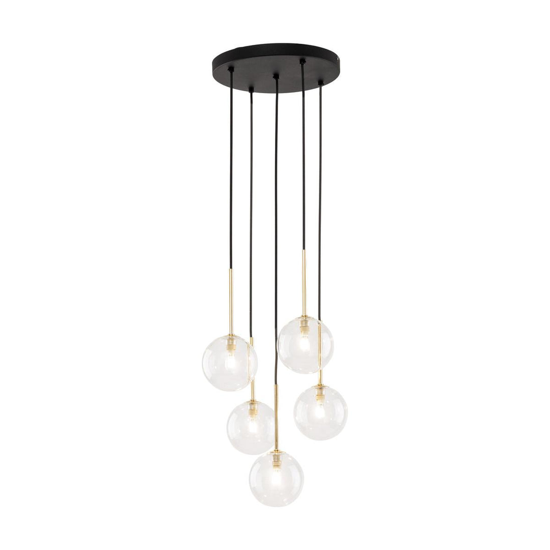Nilos takpendel 5-lys-Takpendler-TK Lighting-Svart / Gullfarget-TK-5943-Lightup.no