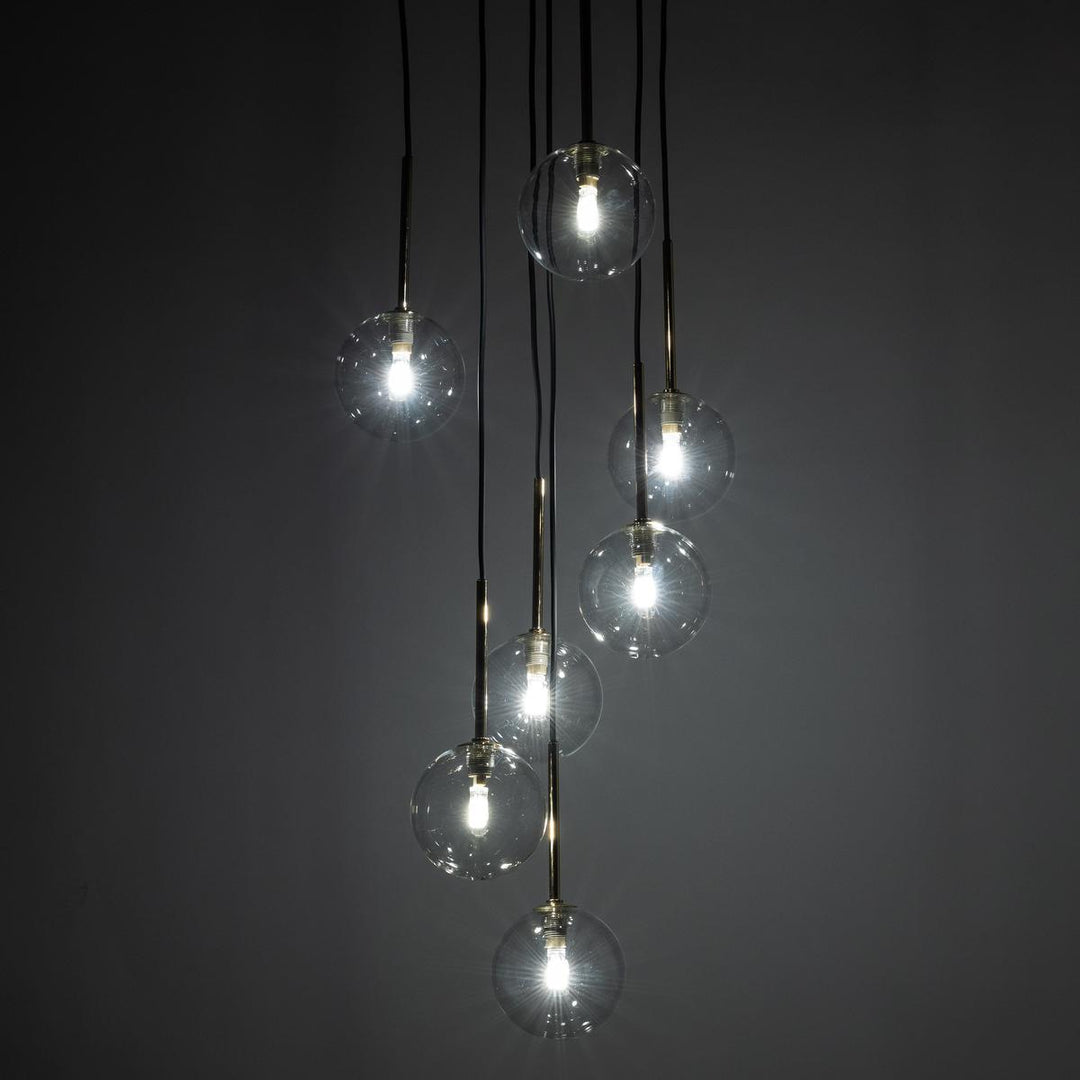 Nilos takpendel 7-lys-Takpendler-TK Lighting-Svart / Gullfarget-TK-5362-Lightup.no