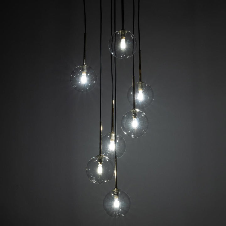 Nilos takpendel 7-lys-Takpendler-TK Lighting-Svart / Gullfarget-TK-5362-Lightup.no