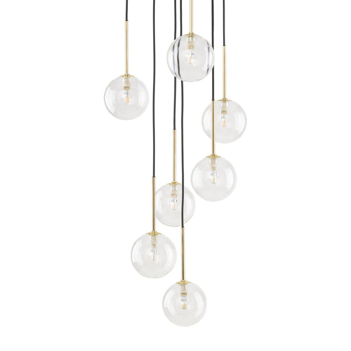 Nilos takpendel 7-lys-Takpendler-TK Lighting-Svart / Gullfarget-TK-5362-Lightup.no