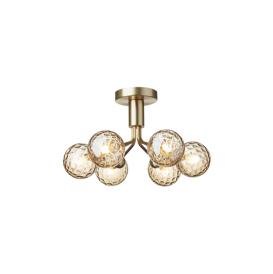 Nuura Apiales 6 taklampe børstet messing / optic gold glass-Takpendler-Nuura-Messing-Nua__2059010-Lightup.no
