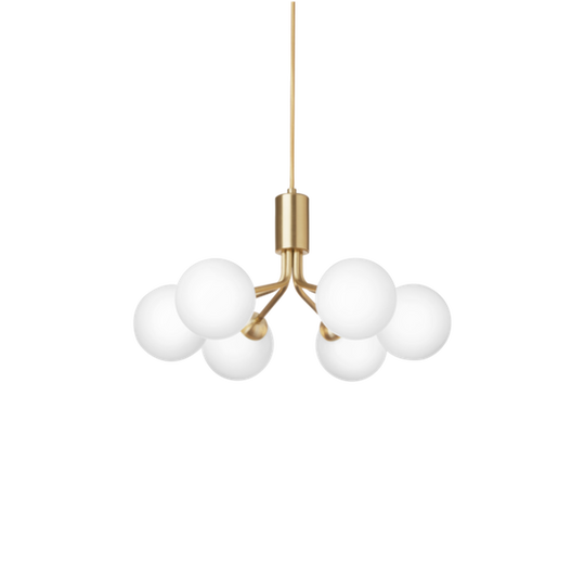 Nuura Apiales 6 taklampe - messing / opal-Takpendler-Nuura-Messing / Opal-Nua__2053010-Lightup.no