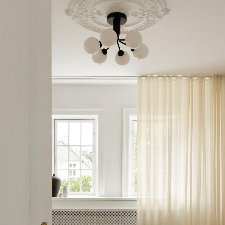 Nuura Apiales 6 taklampe satengsort / opal glass-Takpendler-Nuura-Opal-Nua__2059007-Lightup.no