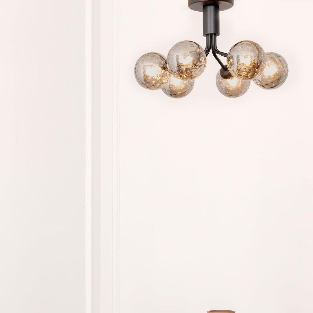 Nuura Apiales 6 taklampe - satengsort / optic røyket glass-Takpendler-Nuura-Svart / Røyk-Nua__2059009-Lightup.no