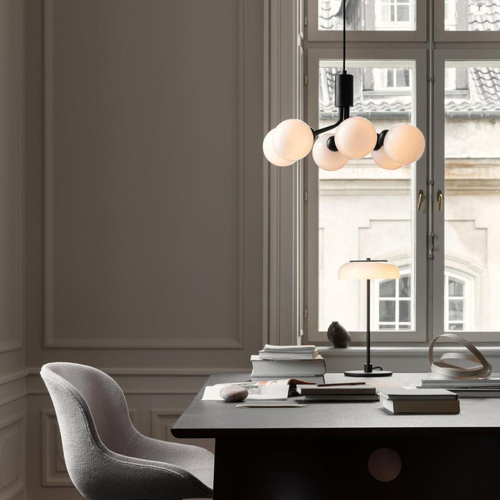 Nuura Apiales 6 taklampe satin svart / opal-Takpendler-Nuura-Svart / Opal-Nua__2053009-Lightup.no