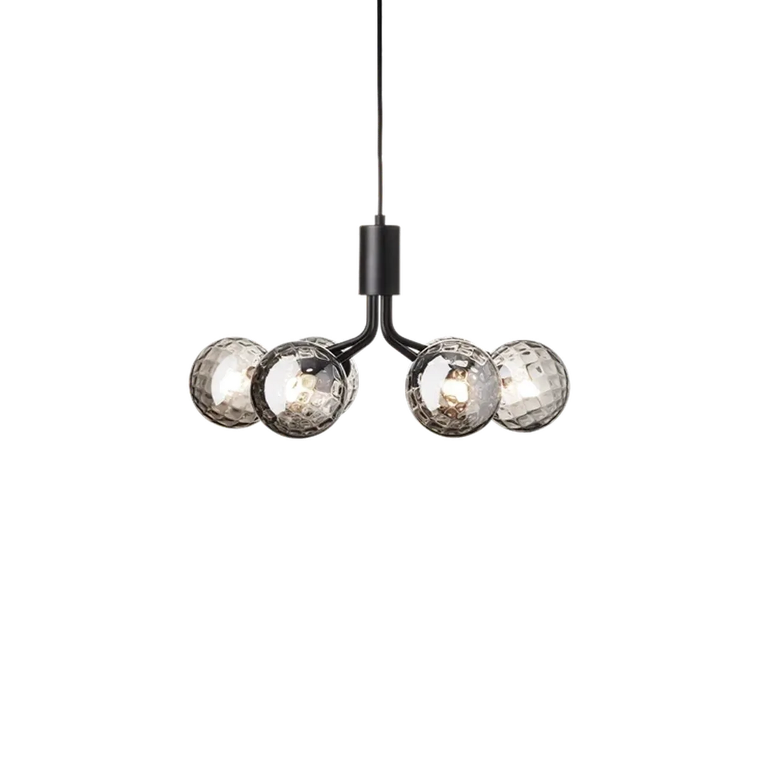 Nuura Apiales 6 taklampe - satin svart - optic røyk glass-Takpendler-Nuura-Svart-Nua__2053011-Lightup.no