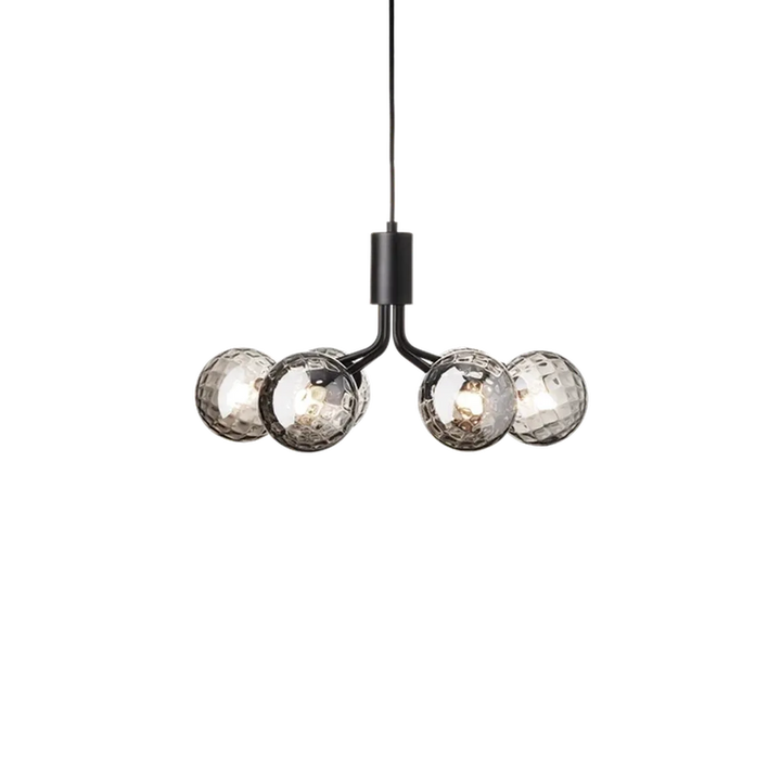 Nuura Apiales 6 taklampe - satin svart - optic røyk glass-Takpendler-Nuura-Svart-Nua__2053011-Lightup.no
