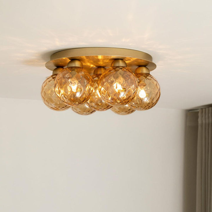 Nuura Apiales 7 plafond - børstet messing / optikk gull-Taklamper-Nuura-Messing-Nua__2059012-Lightup.no