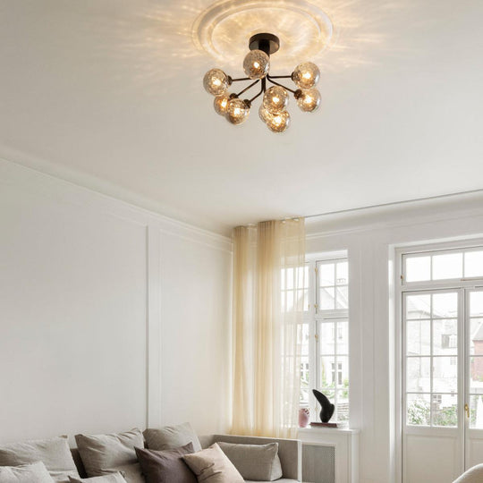 Nuura Apiales 9 ceiling svart/optic glass-Taklamper-Nuura-Svart-Nua__2059006-Lightup.no