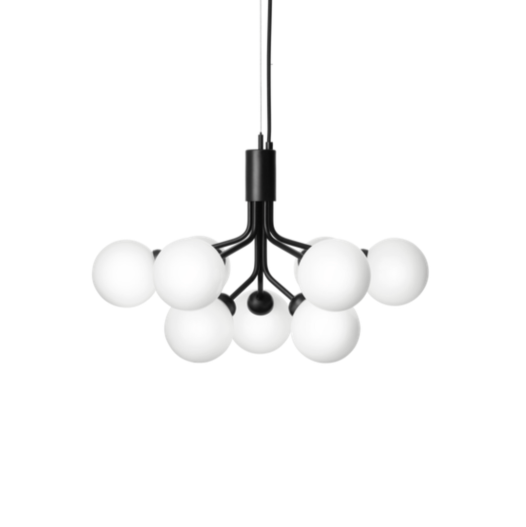 Nuura Apiales 9 satin svart/opal-Takpendler-Nuura-Svart / Opal-Nua__2051003-Lightup.no