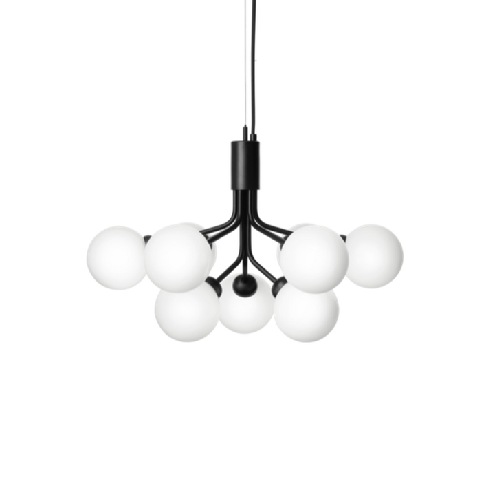 Nuura Apiales 9 satin svart/opal-Takpendler-Nuura-Svart / Opal-Nua__2051003-Lightup.no