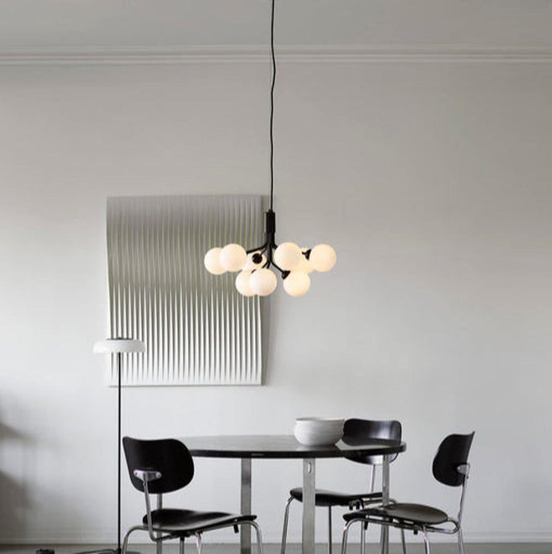 Nuura Apiales 9 satin svart/opal-Takpendler-Nuura-Svart / Opal-Nua__2051003-Lightup.no