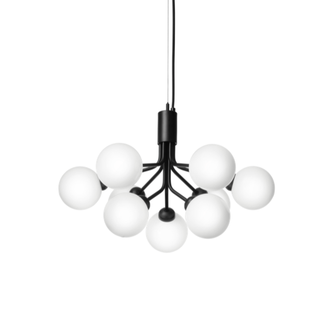 Nuura Apiales 9 satin svart/opal-Takpendler-Nuura-Svart / Opal-Nua__2051003-Lightup.no