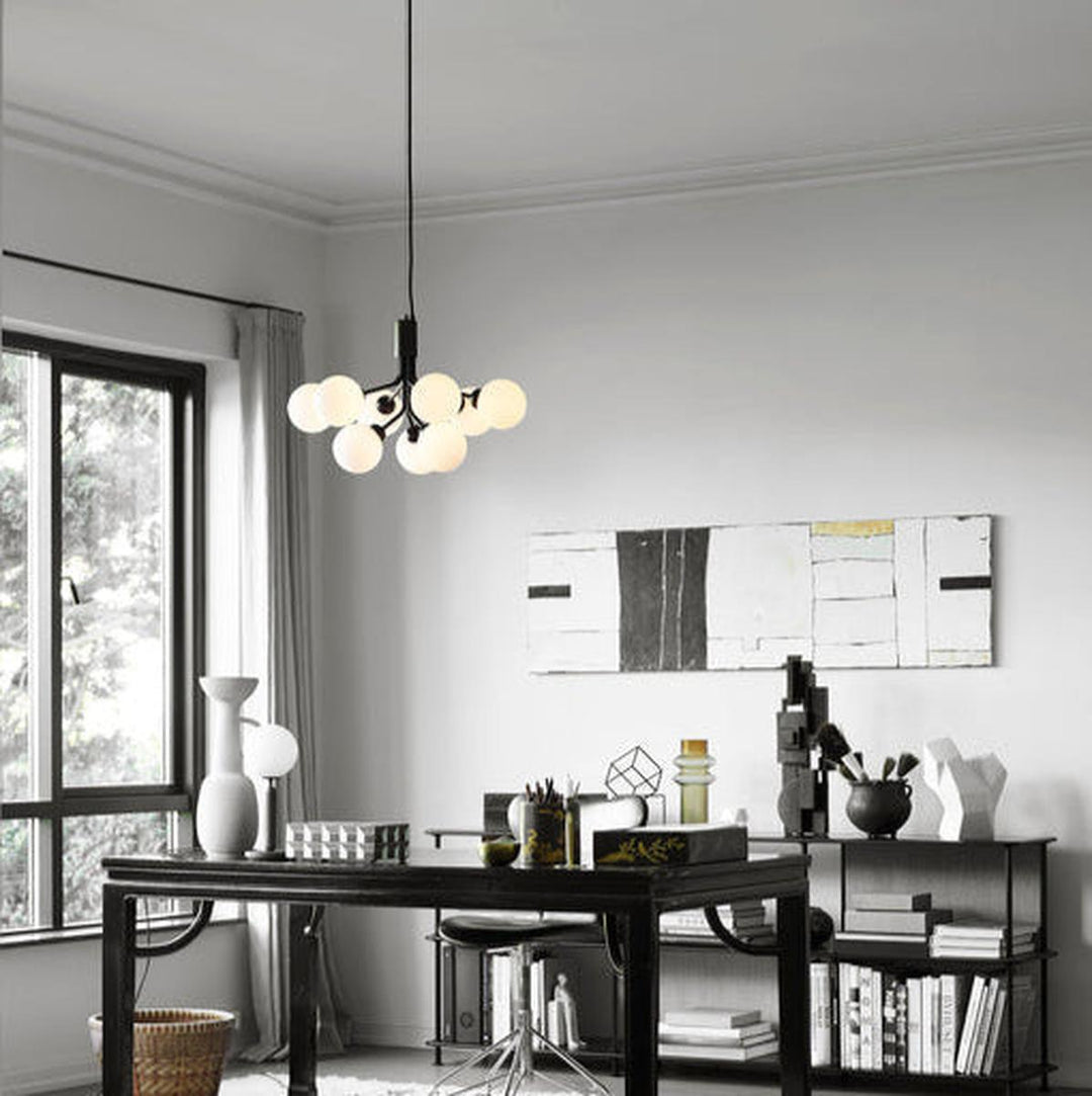 Nuura Apiales 9 satin svart/opal-Takpendler-Nuura-Svart / Opal-Nua__2051003-Lightup.no