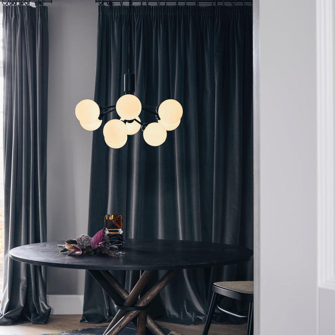 Nuura Apiales 9 satin svart/opal-Takpendler-Nuura-Svart / Opal-Nua__2051003-Lightup.no